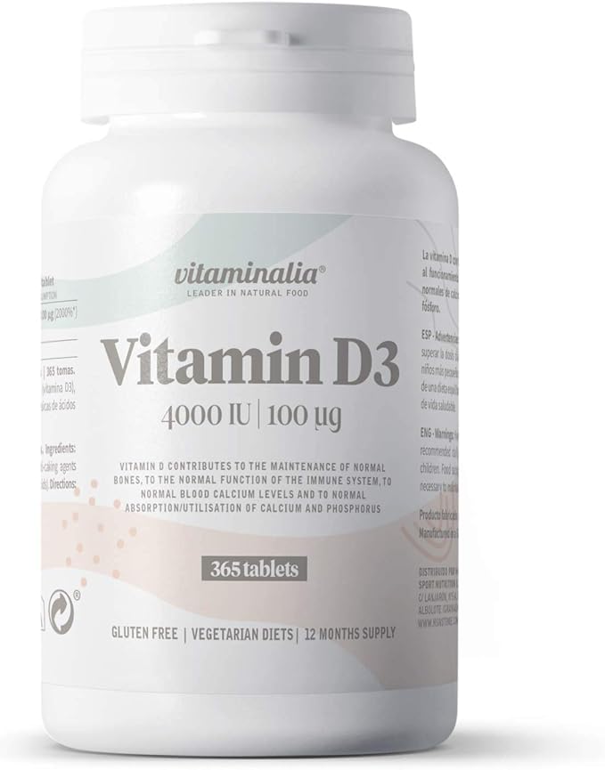 Vitaminalia D3 Cholecalciferol 4000 Ie 1 Jaar Supplementatie Calciumabsorptie Gezondheid Van Het Gewricht Hormonale Werking Vegetarische Glutenvrije Lactosevrije 365 Tabletten Amazon Nl