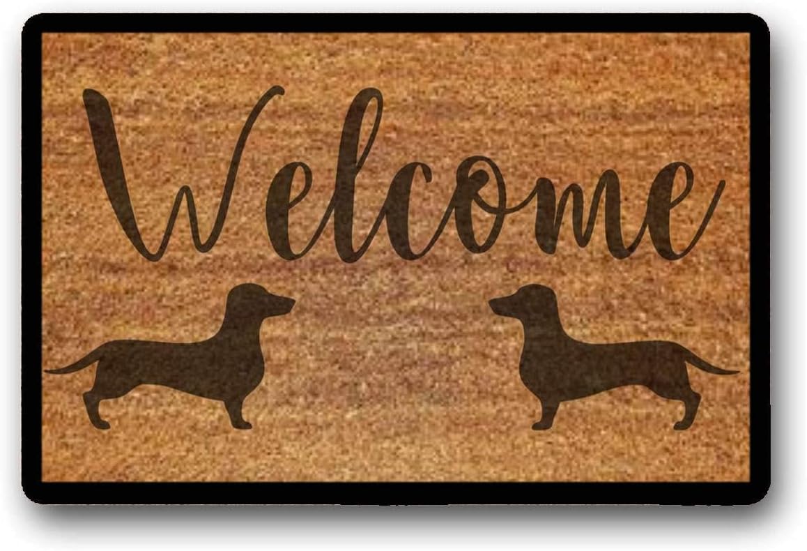 WYFKYMXX Dachshund Doormat Mat, Front