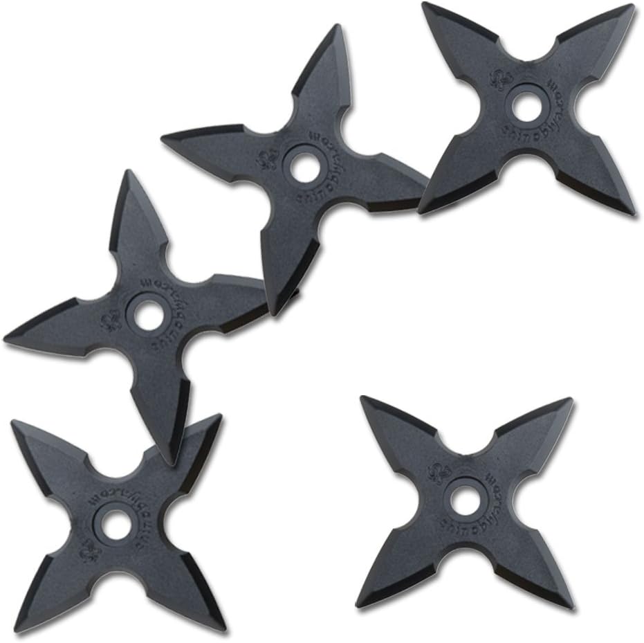 Throwing Stars Ninja Rubber Shiho Shuriken - 5pc Set [Sports]