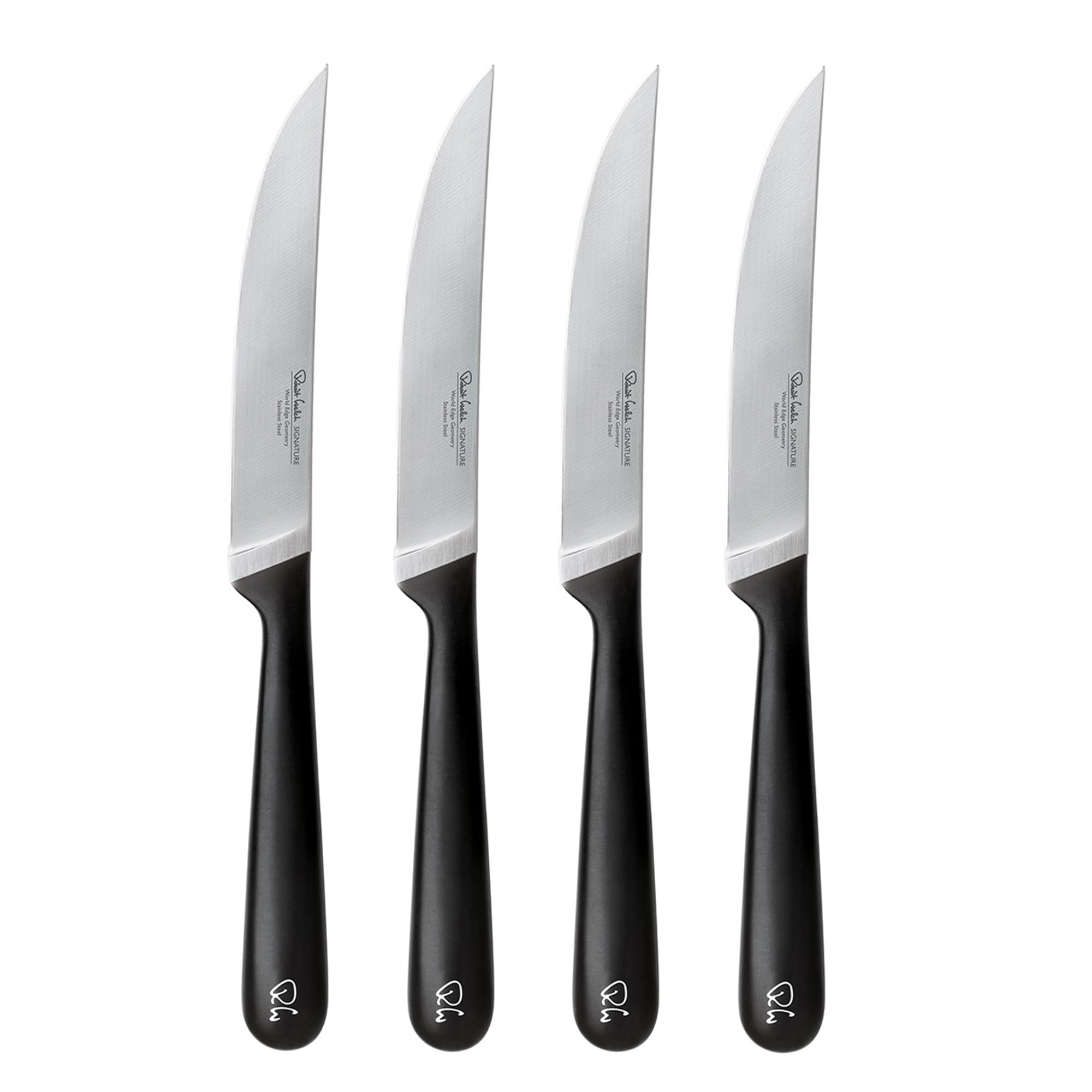 Robert Welch Signature Steak Knife Plain Edge Set Of 4 With Wooden Case
