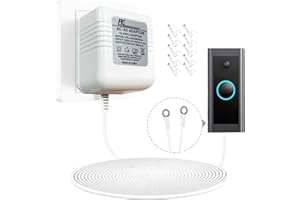 SEEHOM 24V 500mA Doorbell Transformer, AC Power Adapter with 26FT Cable, Compatible with Ring Video Doorbell Pro/2 Nest Hello Zmodo Arlo Eufy and Smart Thermostats – Wired Power Supply – White