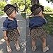 GRNSHTS Baby Girls 3Pcs Skirt Set Blue Jean Shirt + Leopard Skirt + Headband (80/6-12 Months, Cowboy Shirt + Leopard Skirt)