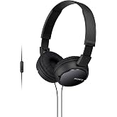 Sony ZX Series Wired On-Ear Headphones with Mic, Black MDR-ZX110AP