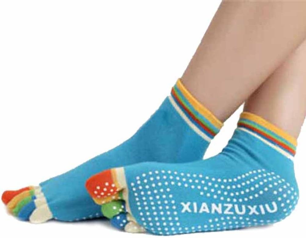 Sportmaking Store Womens 5-Toe Socks Yoga Gym Non Slip Massage Full Grip Socks