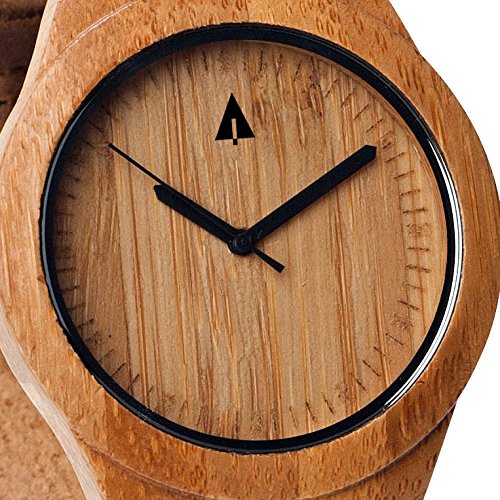 Treehut Mens Wooden Bamboo Watch with Genuine Brown Leather Strap Quartz Anal... Clothing, Shoes & Jewelry, Men, Watches, Wrist Watches