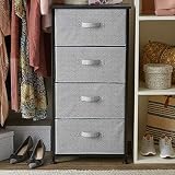 Amazon Basics Fabric 4-Drawer Storage Organizer Unit Black 30 x 46.5 x 94 cm view 2