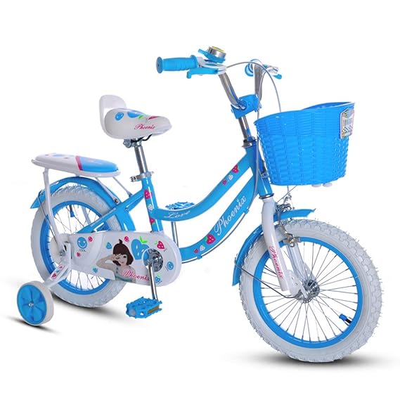 Kinderfahrräder JCOCO 2-4-6 Jahre alt 16 Zoll Baby Fahrrad Mädchen Fahrrad Jungen Kinderwagen Kinder Blau Mountainbike mit Tr