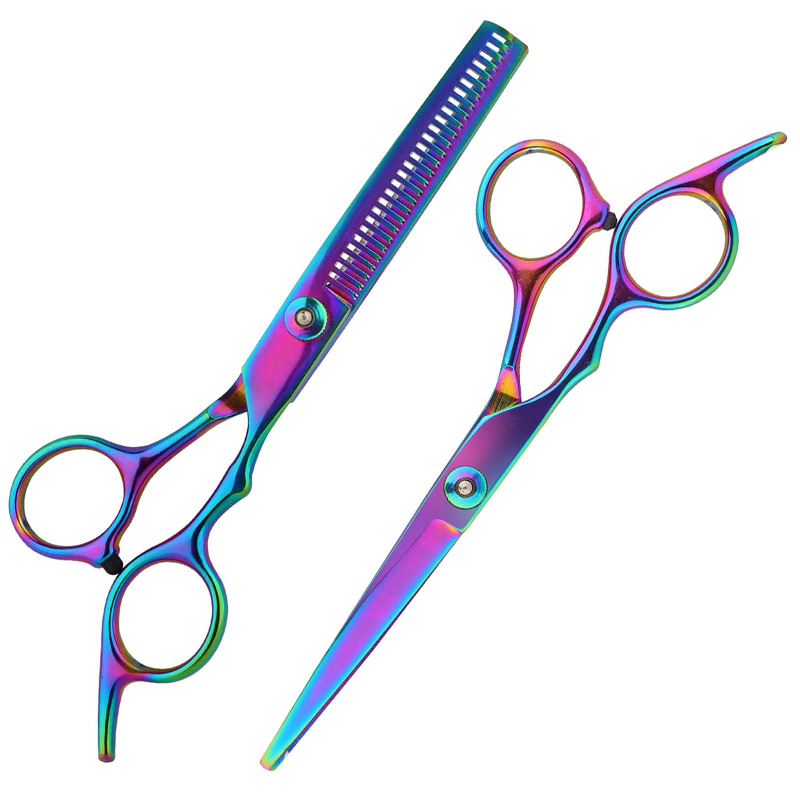 BSITSSS Professional Hair Cutting Scissors, 6 Inch, Contemporary Style, Stainless Steel, Rainbow Color, Hairdresser, Barber, Home Salon, Men Women Children Pets