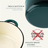Overmont 26cm Enamelled Cast Iron Round Casserole Pot with Lid Green 5.5QT view 8
