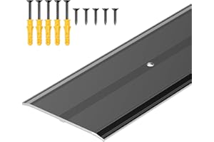 Raytano 48"L×4"W ×0.1"H Flat Profile Aluminum Floor Transition Strip, Metal Door Threshold for Carpet Wood Tile Vinyl Floorin