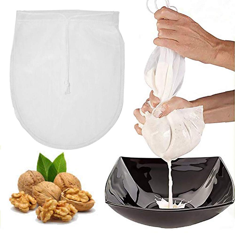 Reusable Drawstring Straining Filter Bags for Nut/Milk/Coffee/Juice/Wine(12''x12'')