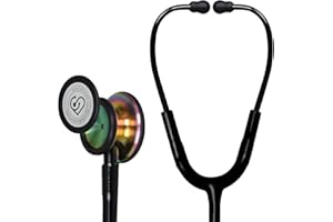 MaiWieel-Classic Monitoring Stethoscope Professional Dual Head Rainbow Stethoscopes For Nurse,Doctor,Vet,Home Medical,EMT,Double-Sided Stainless Chestpiece,Flexible Tubing & Soft Sealing Eartips(Rainbow Black)