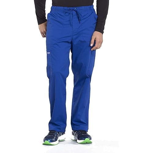 Cherokee Workwear Professionals WW190 Men's Tapered Leg Drawstring Cargo Scrub Pant