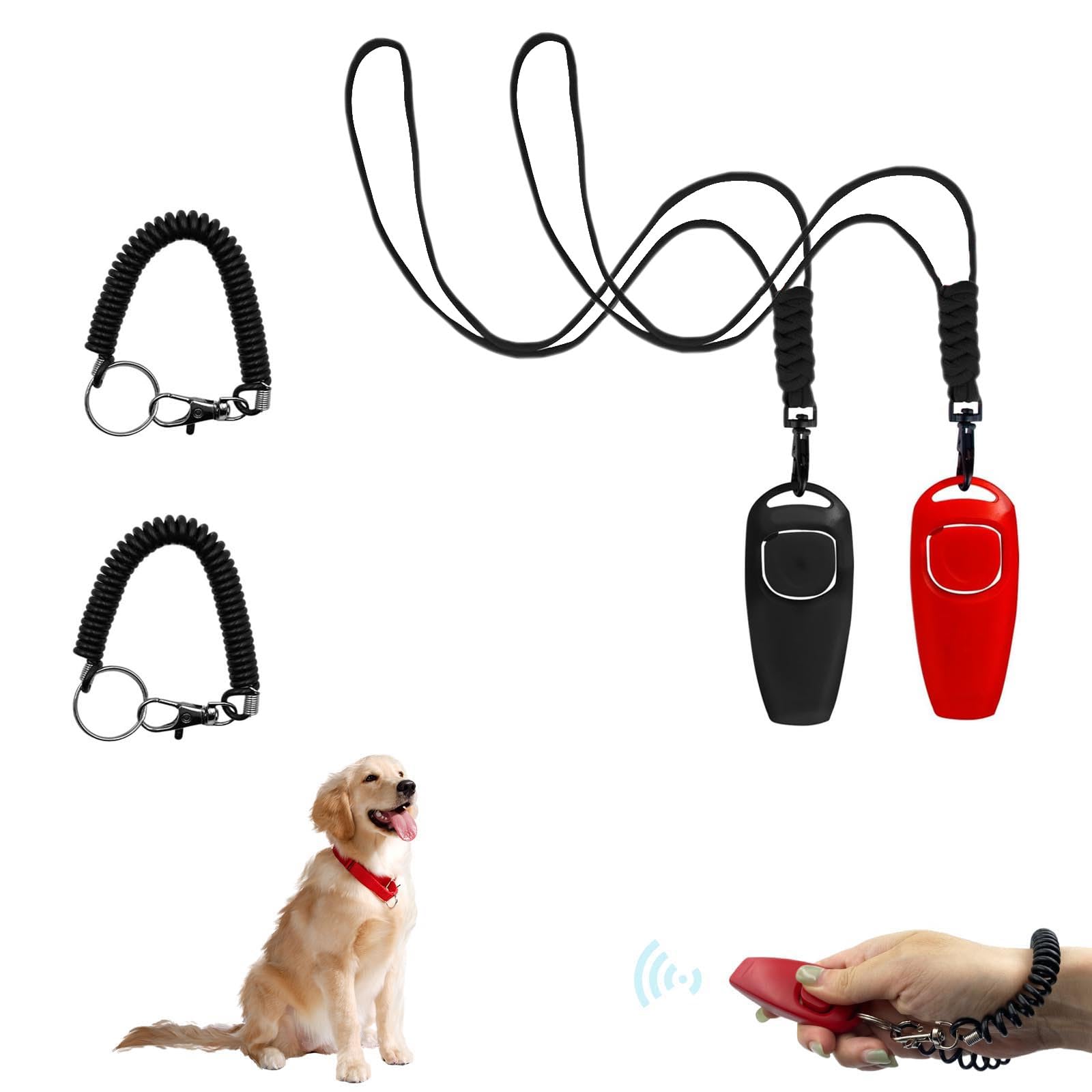 VPB Dog Whistles set,2 in 1 Combined Dog Clicker and Whistle,Dog whistles for recall and dog training whistle,with Adjustable Lanyard,Suitable for Dogs and Puppie