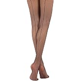 CALZITALY Fishnet Tights with Back Seam, Seamed Fishnet Pantyhose, Italian Hosiery