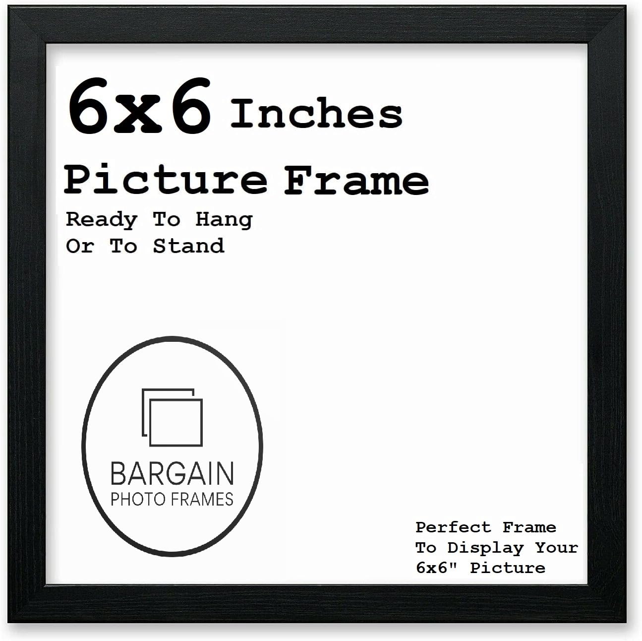6x6 Inches Black Square Photo & Picture Frame Home Decor Poster Frame (6x6 Inches, Black)