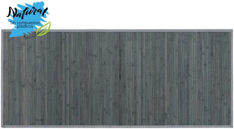 Alfombra pasillera de Bambu natural para entrada o pasillo de color Gris Opalino. Diseño Moderno. 75 x 175 cm - Hogar y más