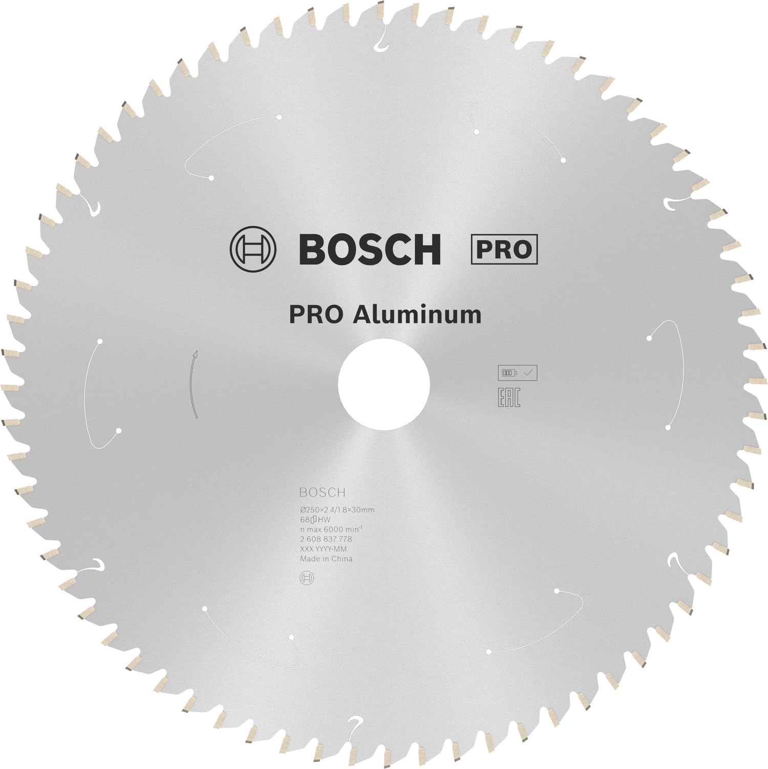 Bosch 1x PRO Aluminium Circular Saw Blade for Cordless Mitre Saws (for Aluminium, Non-ferrous metals, Ø mm, Professional Accessory Mitre Circular Saw)