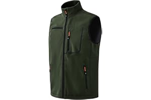 MoFiz Men's Vest Outerwear,Winter Vest for men,Full Zip Fleece Lined Light Softshell Windproof Sleeveless Jacket for Golf
