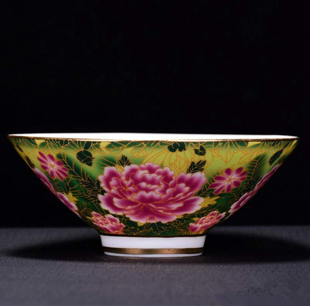 Drinking glassCeramic Lotus Tea Cup Hand Painted Small Personal Peony Flower Cup Enamel Tea Cup