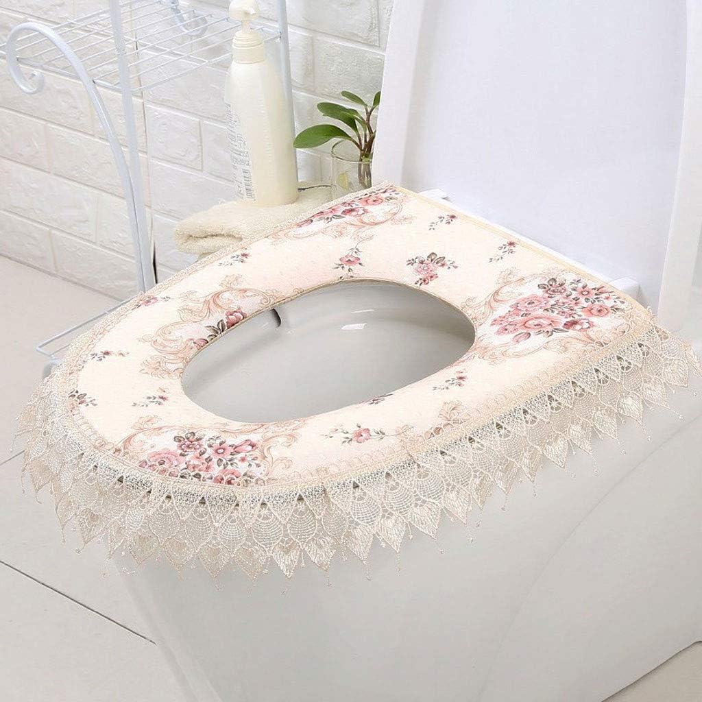 Toilet mat Lace Toilet Seat Cushion Cover, Zipper Household, Suitable