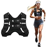 Poudee Weighted Vest, 6lb/8lb/10lb/12lb/16lb/20lb/25lb/30lb Weight Vest for Men Women, Body Weight Vests Adjustable with Reflective Stripe for Strength Training, Running, Workout, Jogging, Walking