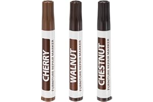 uxcell Furniture Repair Wood Markers, 3 Pcs 3 Colors Touch Up Filler Sticks, Oil Based Paint Markers for Scratches, Tables, W