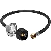 Propane Regulator and Hose for LP Gas Grill and Heater Replacement 2 Feet | QCC1 Type 1 propane regulator and hose for LP gas grill heater fire pit table replacement with 3/8 Inch female flare fitting
