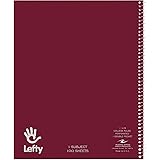 ROARING SPRING Lefty 1 Subject College Ruled Left Handed Spiral Notebook, 11" x 9" 100 Sheets, Assorted Saranac Covers