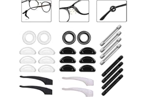 ILSSLI Ear Gripper Holders for Eyeglass Nose Pads Silicone Anti -Slip Glasses Eyeglasses Temple Tips Sleeve Retainer Extender