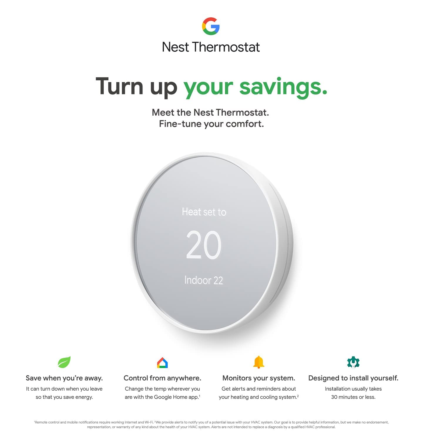 Google Nest Thermostat - Smart Thermostat for Home - Programmable Wifi Thermostat - Charcoal - View 5