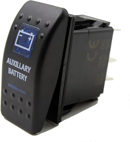Sundely Auxillary Battery 12v 24v On Off Rocker Switch With Blue Led Backlit Carling Arb Narva Style For Automotive Vehicle Car Caravan Rv Yacht