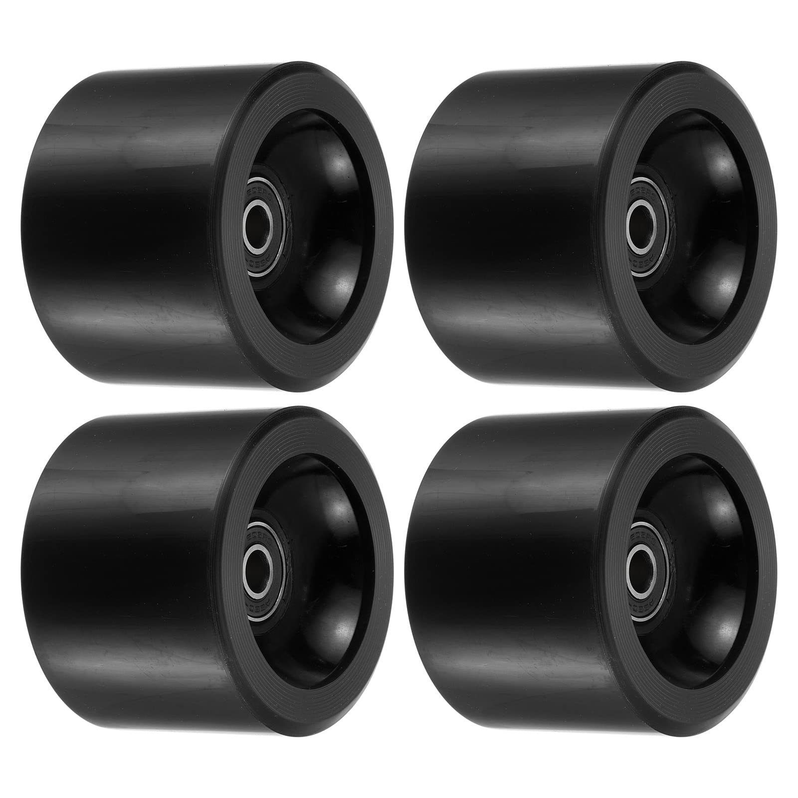 PATIKIL 70mm 78A Longboard Wheels with Black ABEC-9 Bearings, 4 Pack Soft Cruiser Wheels Street Wheels for Skateboards Skateboard Wheel PU, Black