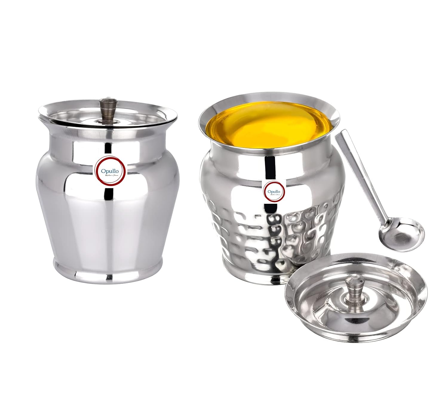 Buy Opullo Stainless Steel Ghee Container for Kitchen Steel Oil