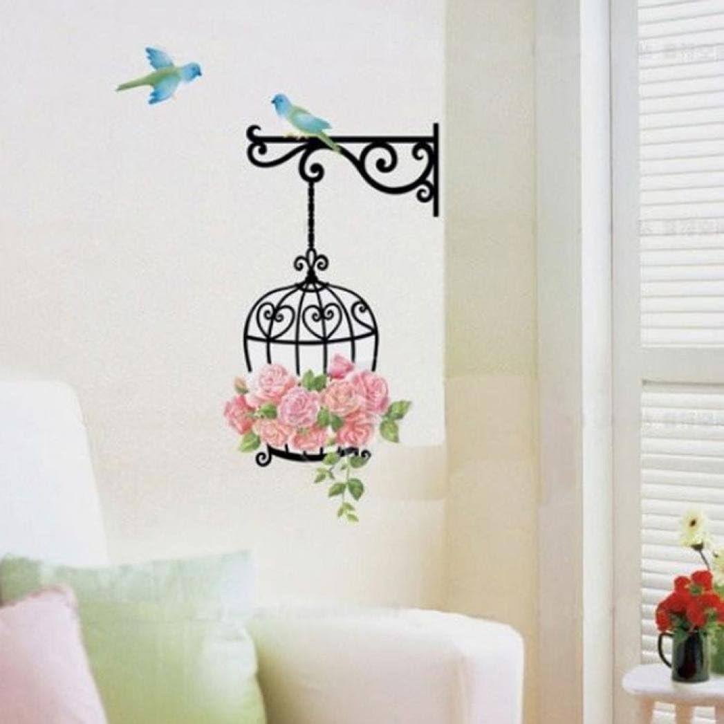 Quaant Wall Sticker, New Removeable Wall Sticker Poster For Living Room Bedroom Bird Cage Wall Stickers DIY Decorative Wall Stickers Poster (Black)