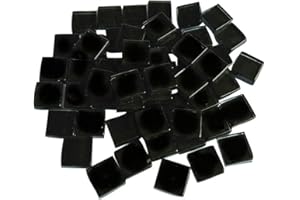 BTMIEY BestTeam Craft Material Mosaic Tile, Micro Glass Tiny Mini Mosaic Tile DIY Hobbies Children Handmade Crystal Free Stone Craft Material Creativity 300g (Black)