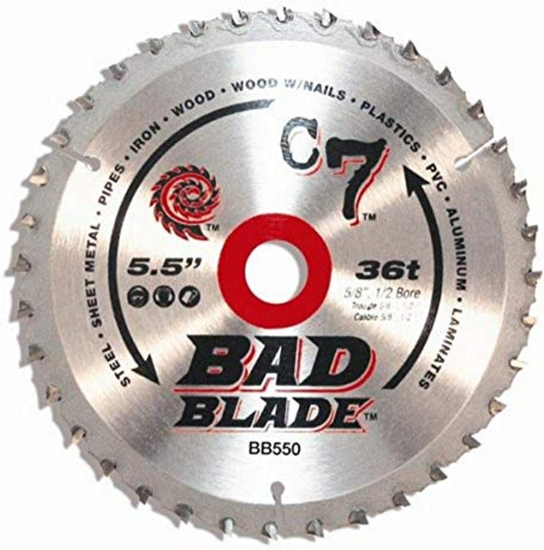 BB550 C7 Bad Blade 5-1/2" 36 Tooth With 5/8" Arbor