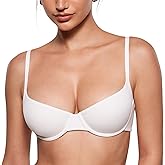 INLYRIC Women's Inbarely Plus Balconette Bra - Demi Unlined No Padding Underwire Comfort Natural Support Everyday Bras
