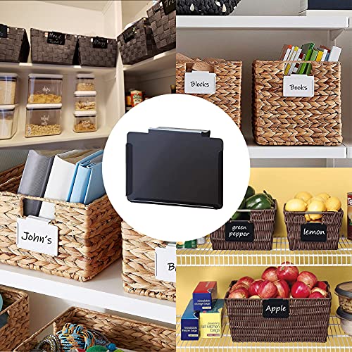 15 Pack Black Label Holders, Baskets Labels Clip On for Storage Bins