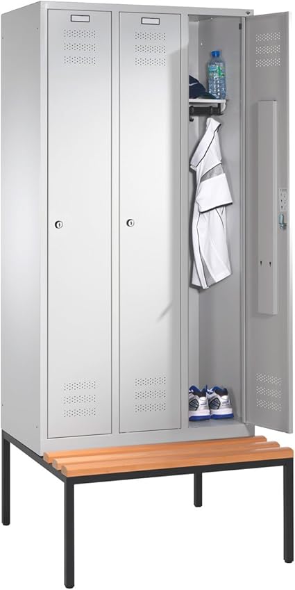 Armoire Vestiaire Casier Armoire Vestiaire Vestiaire Avec Banc Et 3 Rangees De 30 Cm Amazon Fr Sports Et Loisirs