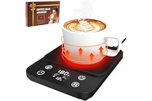 MXMZHXU 2024 Upgraded Coffee Mug Warmer for Desk, Smart Electric Coffee Warmer, 1H Drink Water Reminder, 4 Mode, 8H Auto Shut Off, 9 Temperature, 12H Timer, Gifts for Women and Men