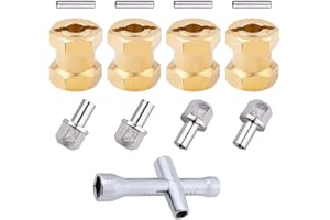 HobbyPark RC Brass Spacers 12mm Wheel Hex Hubs Extenders for 1/10 RC Crawler Axial SCX10 Wheels Extension Hex Drive Adapter (15mm)
