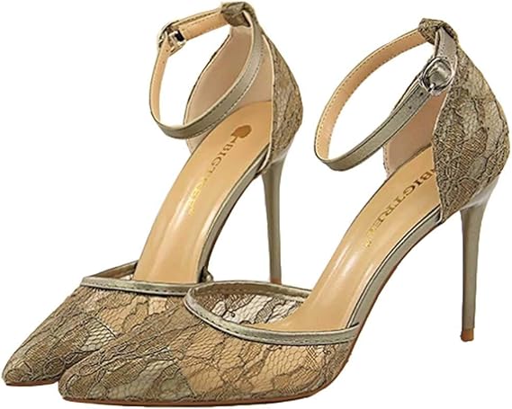 Amazon Co Jp 結婚式 パンプス ストラップ ヒールパンプス 痛くない 大きいサイズ ハイヒール 結婚式用 結婚式パンプス 安い 靴 レディース パンプス 二次会 パーティー グレー Measurement 22 Point 0 Centimeters 服 ファッション小物