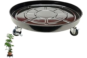 Kaoolaa Plant Caddy with Wheels 20 Inch Heavy Duty, Easy Assembly and Versatile Use for Your Indoor and Outdoor Plant Stand(2 PCS, Black)