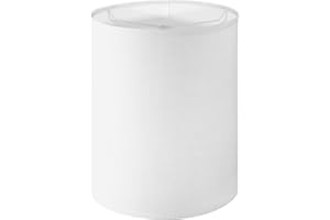 LEYINPEI Tall Lamp Shade, 10" Top X 10" Bottom X 13" High Large Drum Lampshade for Table Lamps Floor Lamp, White Line Fabric Lamp Shade, Easy Assembly Replacement Lampshades