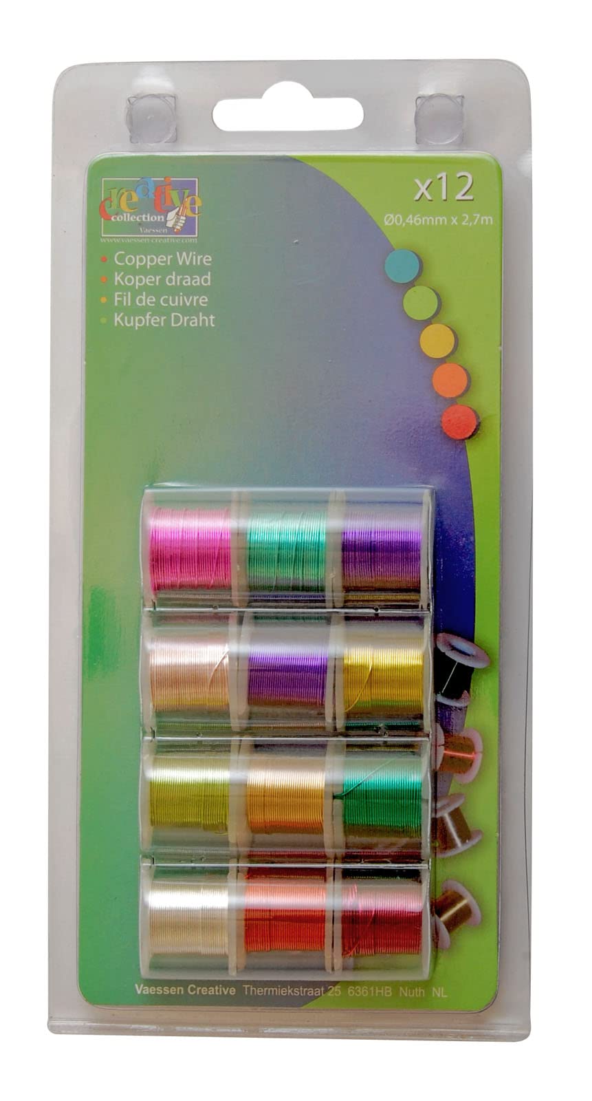 Vaessen Creative Copper Wire Light 12x2.7m-0.46mm, Multi-Colour, 2x2.5x2.5 cm