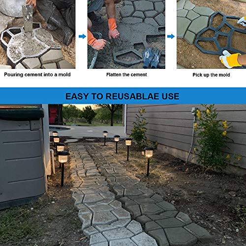 CJGQ 13.4"x13.4"x1.42" Walk Maker Reusable Concrete Path Maker Molds