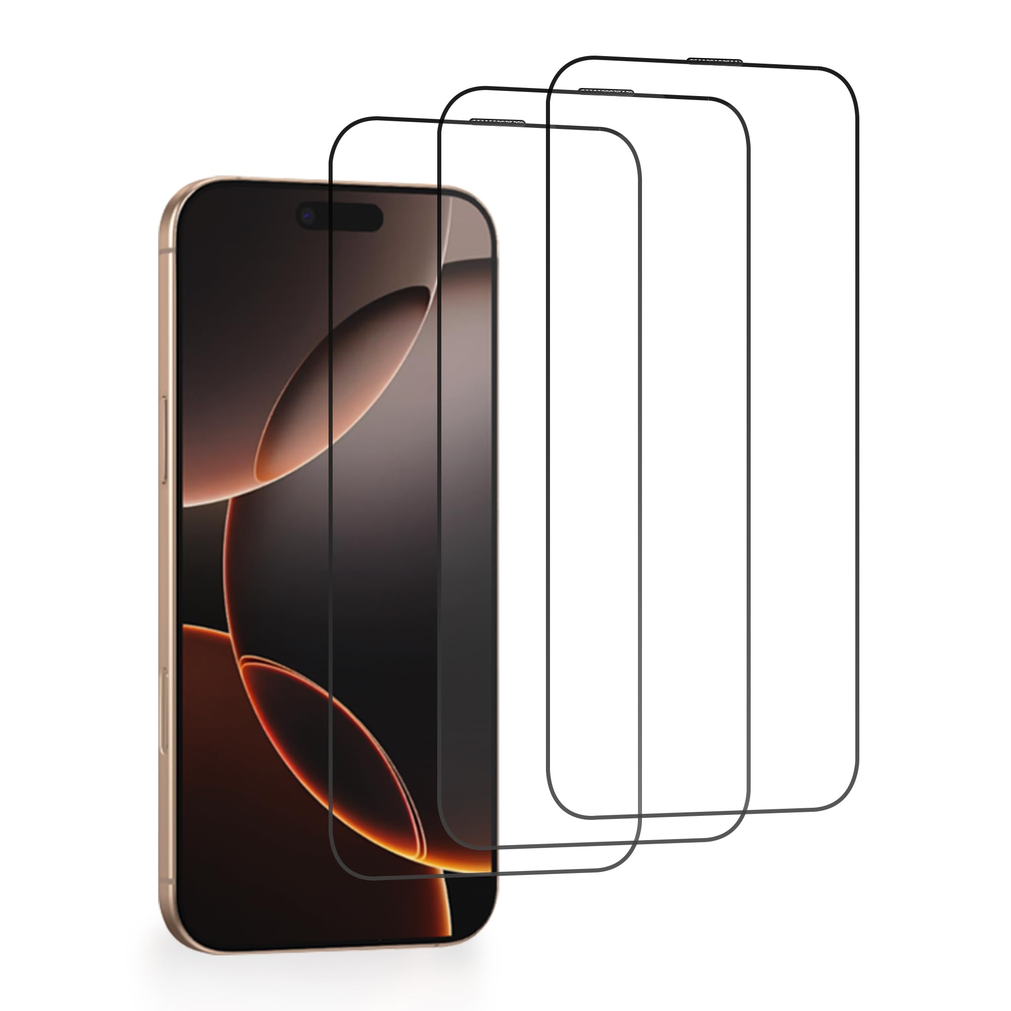 Photo 1 of Ifaeveus for iPhone 16 Pro Max Screen Protector 9H+ Hardness Military Grade Tempered Glass Film EZ Installation 6.9'' Full Coverage, Case Friendly-3 Pack