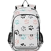 ALAZA Colorful Dog Paw Prints Laptop Backpack Purse for Women Men Travel Bag Casual Daypack with Compartment & Multiple Pockets