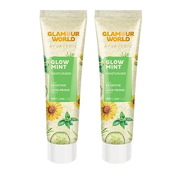 Glamour World Ayurvedic Glow Mint Moisturiser | Pack of 2- For Acne Prone Skin